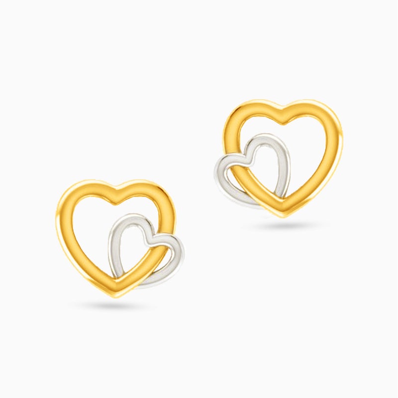 Miss L' by L'azurde Heart Stud Earrings in 18K Gold - Image 3